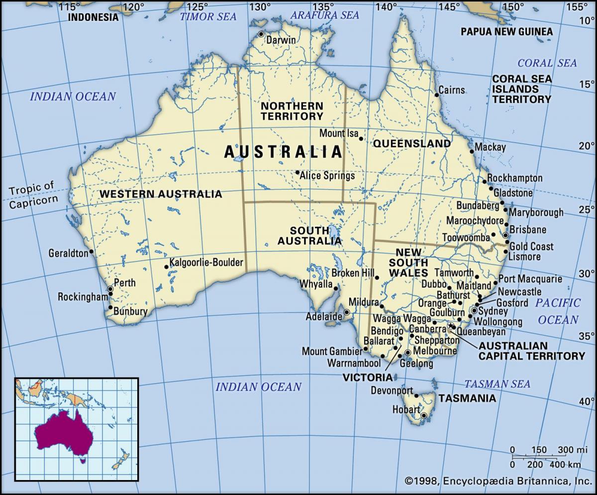 Mapa da cidade da Austrália