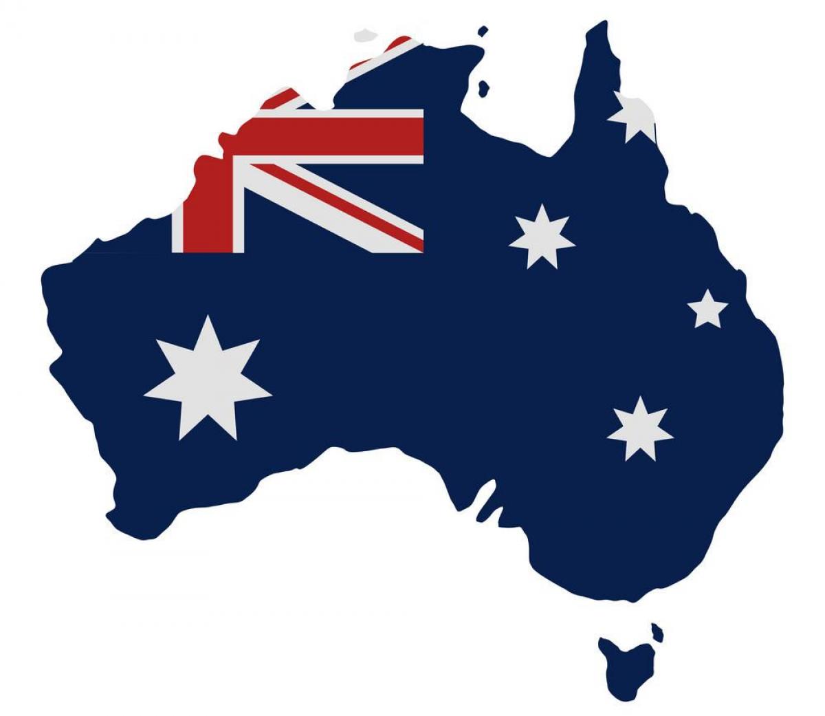Mapa da bandeira da Austrália