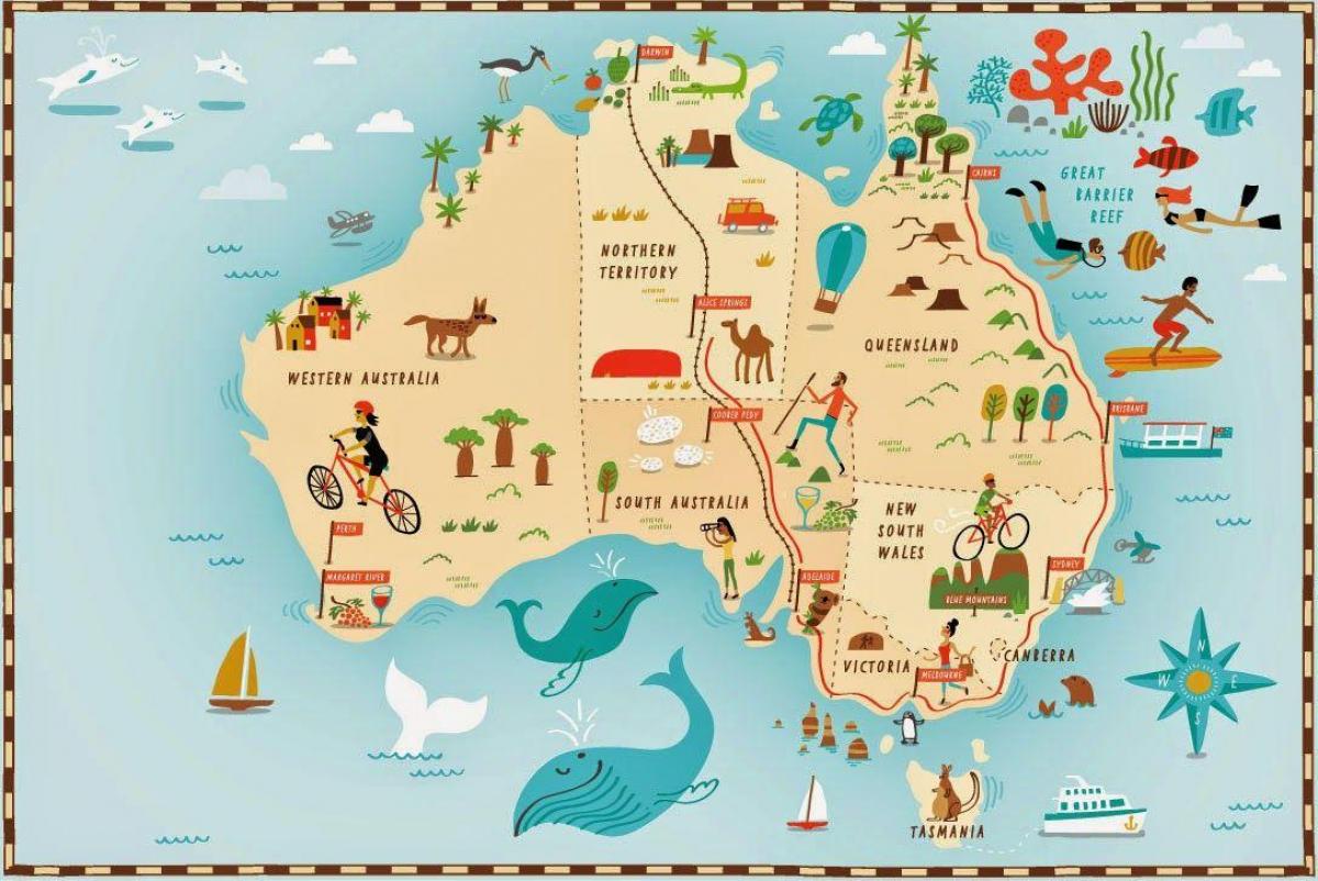 Mapa de viagem da Austrália