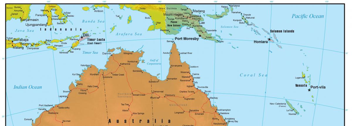 Mapa do norte da Austrália