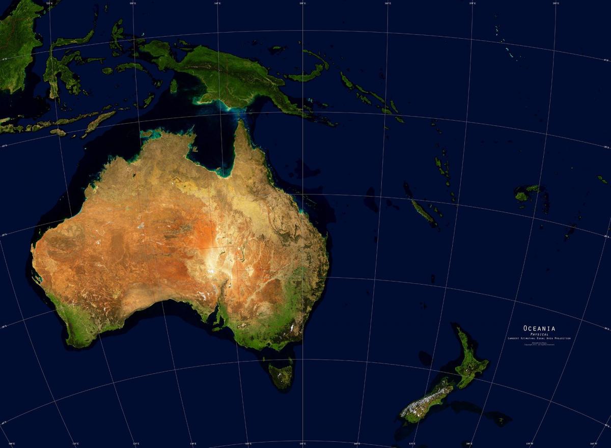 Mapa de vista do céu da Austrália